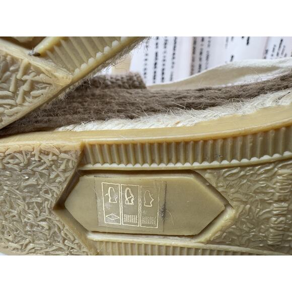 GAIMO Ankle Tie Wedge Espadrilles Sandals EU 40 US 9 Ivory Bridal Made In Spain - Picture 13 of 16